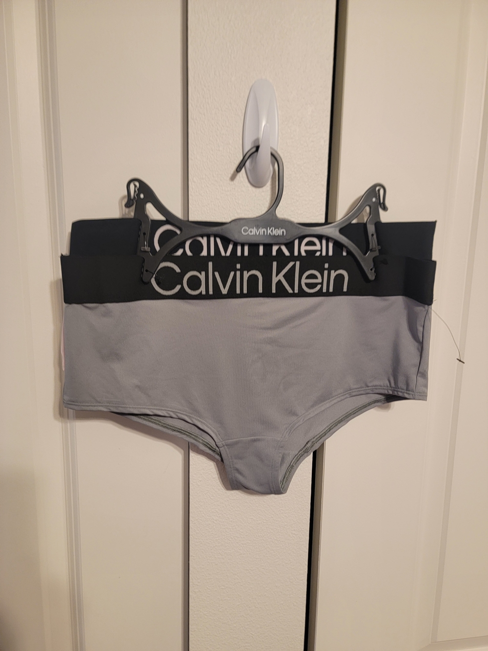 Calvin Klein Gray & Pink Logo Boyshorts 2pk